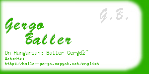 gergo baller business card